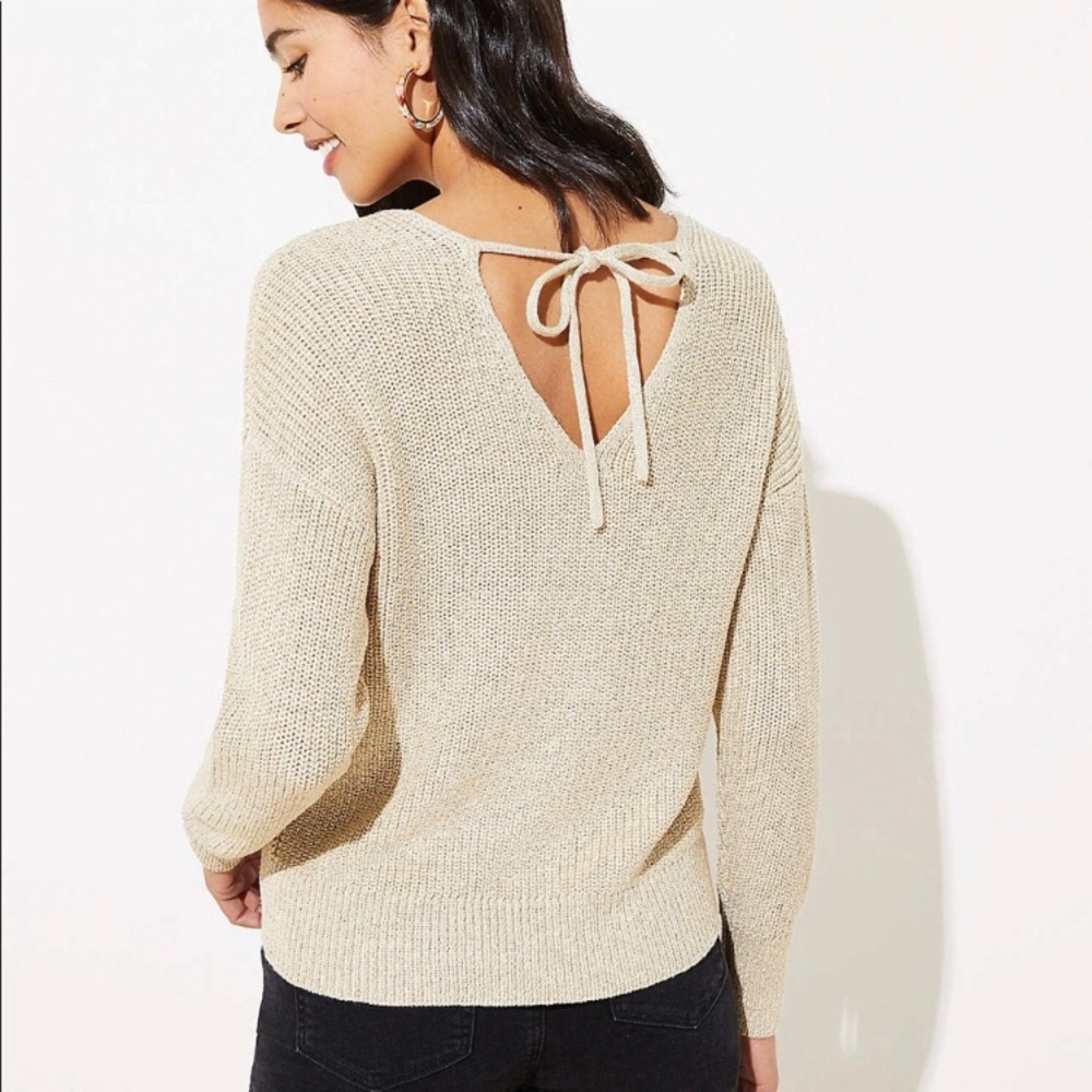 🆕LOFT | Tie Back✨Double V Sweater